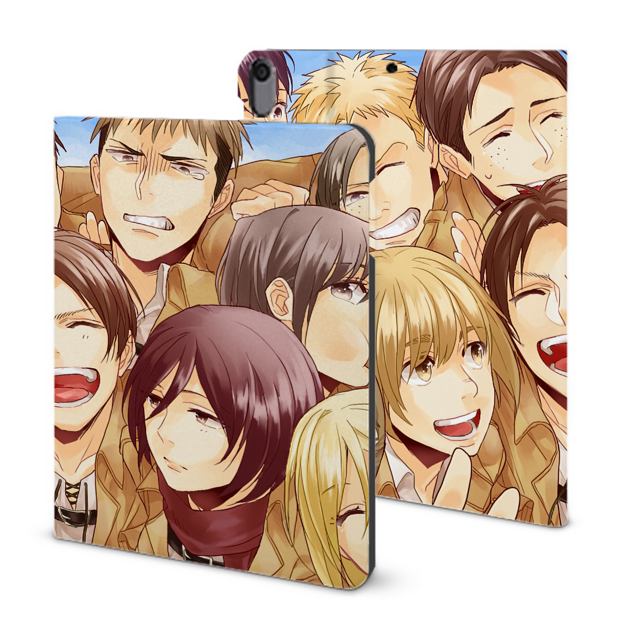 （画像用） 進撃の巨人 Attack on Titan IPad ケース ブック型 PUレザー TPU 耐衝撃 軽量 薄型 ペン収納なし 全面保護 IPad 各モデル対応